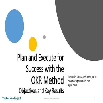Plan and Execute for Success with Objectives and Key Results