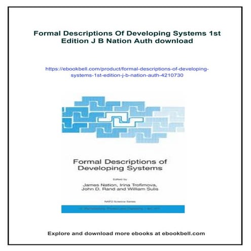 Formal Descriptions Of Developing Systems 1st Edition J B Nation Auth | PDF