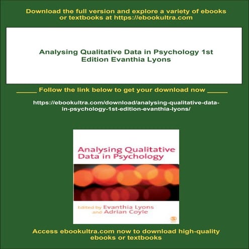 Analysing Qualitative Data in Psychology 1st Edition Evanthia Lyons