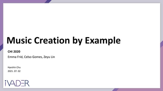 Music Creation by Example