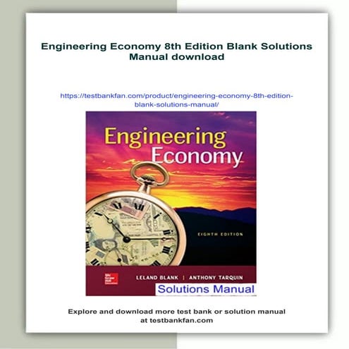 Engineering Economy 8th Edition Blank Solutions Manual | PDF