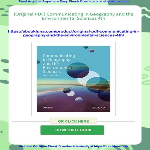 (Original PDF) Communicating in Geography and the Environmental Sciences 4th