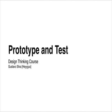 Prototype and Test - DesignThinkingCourse [Stanford]