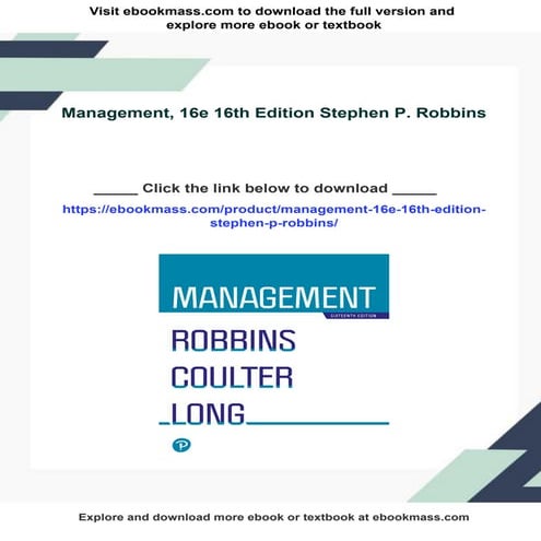 Management, 16e 16th Edition Stephen P. Robbins