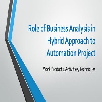 Business Analyst Role in Hybrid Agile Waterfall