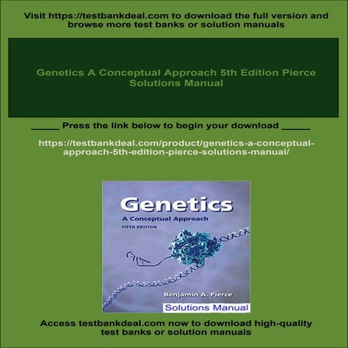 Genetics A Conceptual Approach 5th Edition Pierce Solutions Manual | PDF