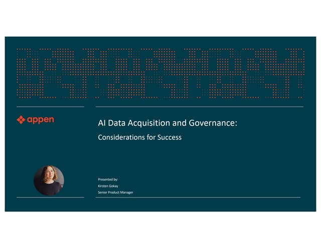 AI Data Acquisition and Governance: Considerations for Success