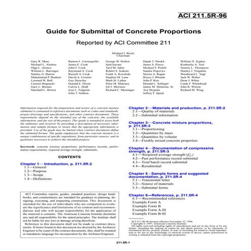 211.5 r 96 - guide for submittal of concrete proportions
