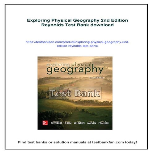 Exploring Physical Geography 2nd Edition Reynolds Test Bank | PDF