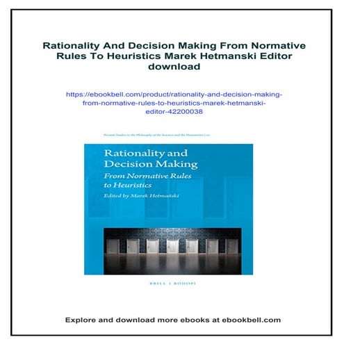 Rationality And Decision Making From Normative Rules To Heuristics ...