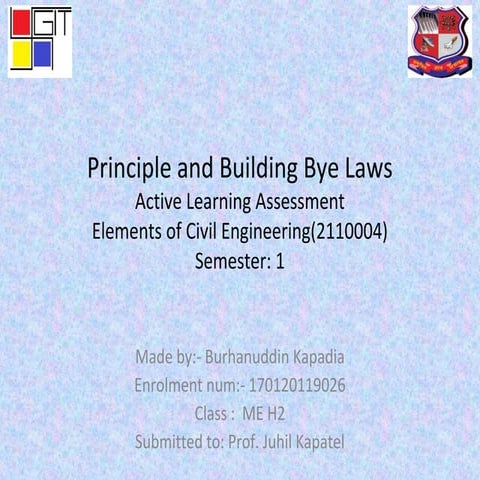 Principles and Building Bye Laws