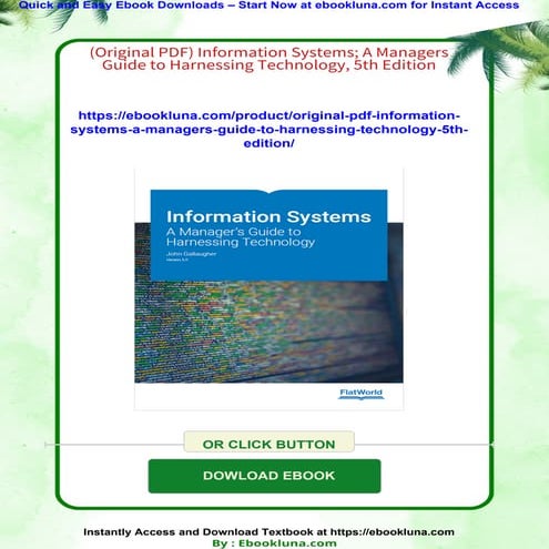 (Original PDF) Information Systems; A Managers Guide to Harnessing Technology...