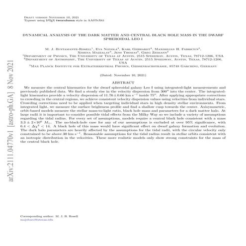 DYNAMICAL ANALYSIS OF THE DARK MATTER AND CENTRAL BLACK HOLE MASS IN THE DWAR...