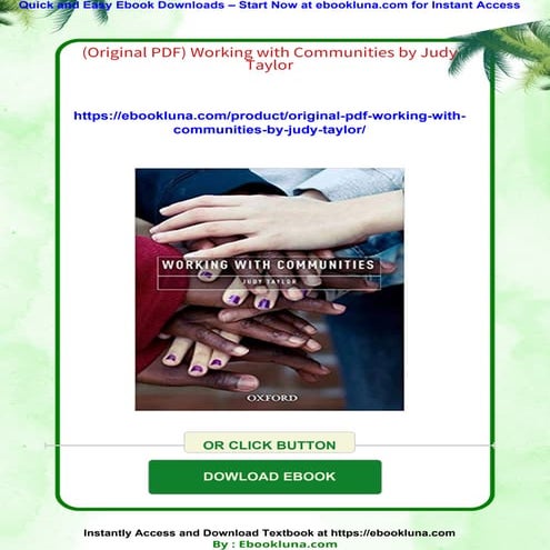 (Original PDF) Working with Communities by Judy Taylor