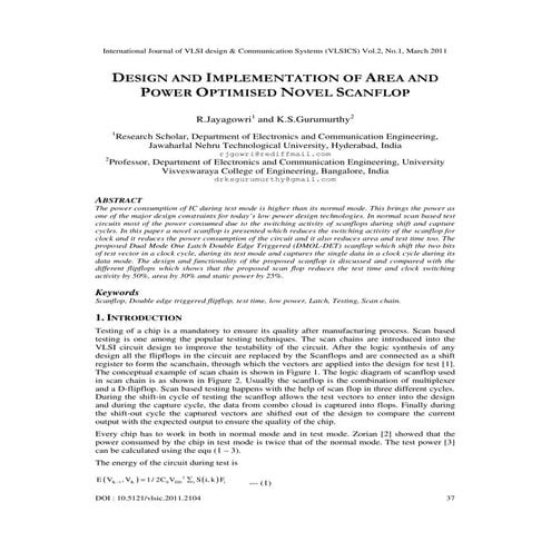DESIGN AND IMPLEMENTATION OF AREA AND POWER OPTIMISED NOVEL SCANFLOP