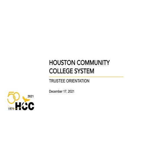 HCC Trustee Orientation