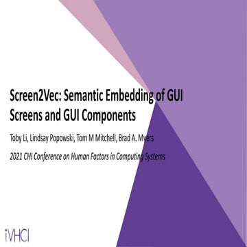 Screen2Vec: Semantic Embedding of GUI Screens and GUI Components