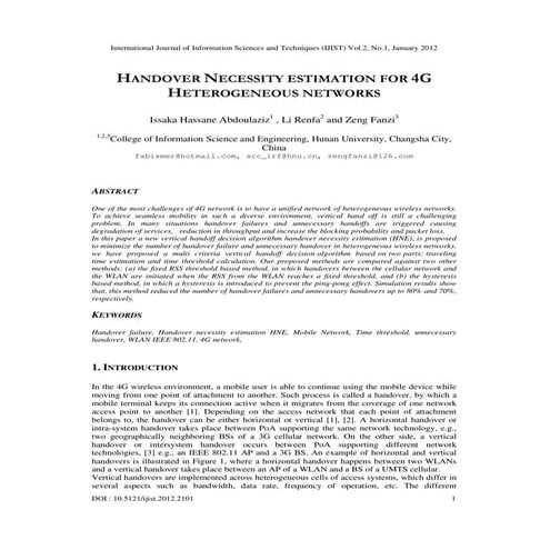 HANDOVER NECESSITY ESTIMATION FOR 4G HETEROGENEOUS NETWORKS