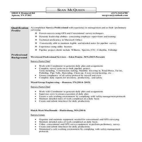 Party Chief Resume