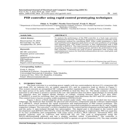 PID controller using rapid control prototyping techniques