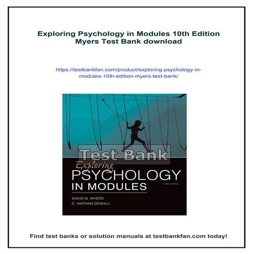 Exploring Psychology in Modules 10th Edition Myers Test Bank | PDF