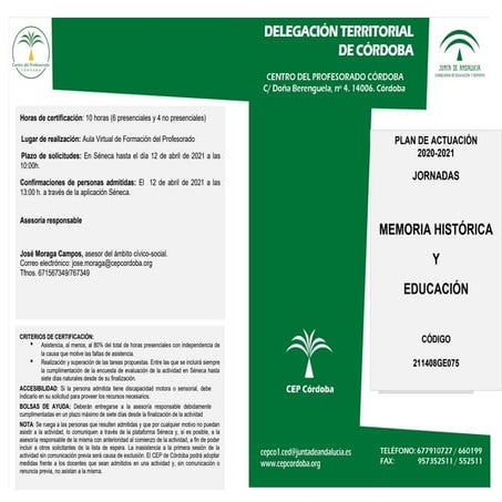 Jornadas de Memoria Histórica y Educación