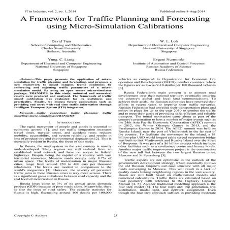 A Framework for Traffic Planning and Forecasting using Micro-Simulation Calib...