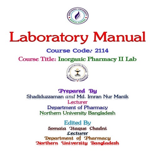 Qualitative analysis of salts  lab manual MANIK