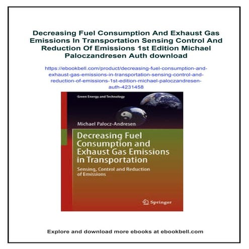 Decreasing Fuel Consumption And Exhaust Gas Emissions In Transportation ...