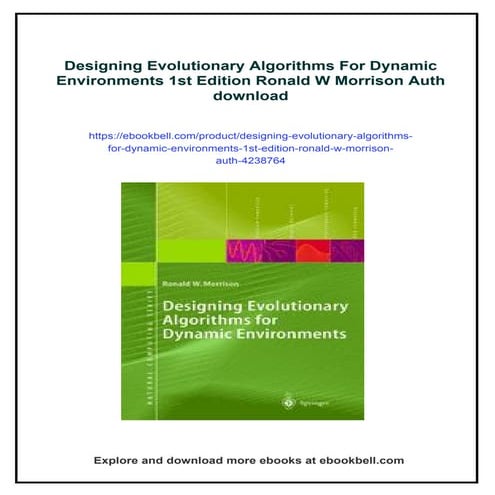 Designing Evolutionary Algorithms For Dynamic Environments 1st Edition ...