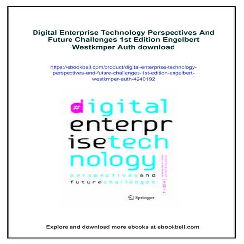 Digital Enterprise Technology Perspectives And Future Challenges 1st Edition ...