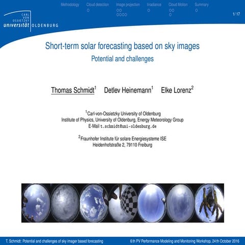 Short-term solar forecasting based on sky images