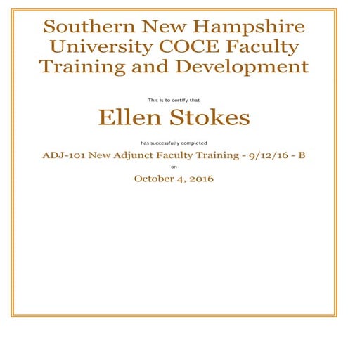 SNHU - New Faculty Training - 092016