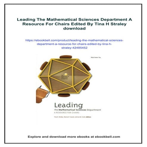 Leading The Mathematical Sciences Department A Resource For Chairs Edited By ...