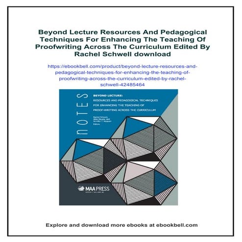 Beyond Lecture Resources And Pedagogical Techniques For Enhancing The Teachin...