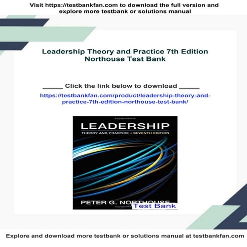 Leadership Theory and Practice 7th Edition Northouse Test Bank | PDF