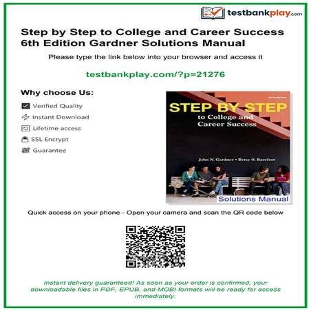 Step by Step to College and Career Success 6th Edition Solutions Manual ...