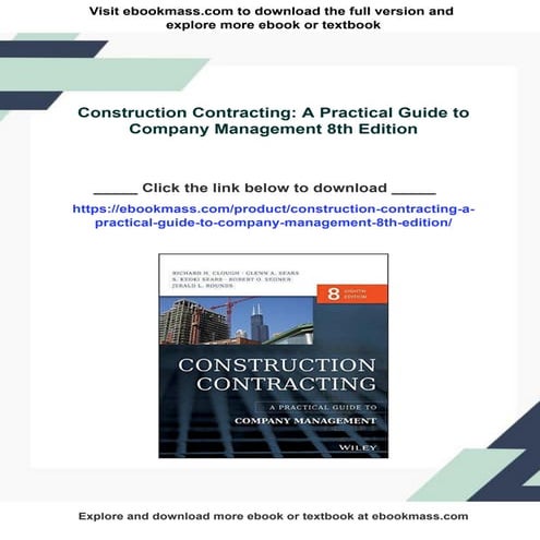 Construction Contracting: A Practical Guide to Company Management 8th ...