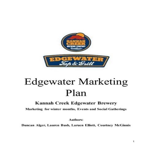 Final Edgewater Marketing Plan