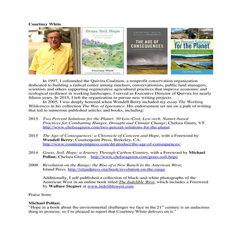 Courtney White  writing