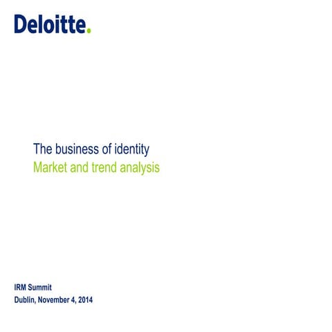 FOCUS ON THE BUSINESS - IDENTITY WILL SUPPORT YOU