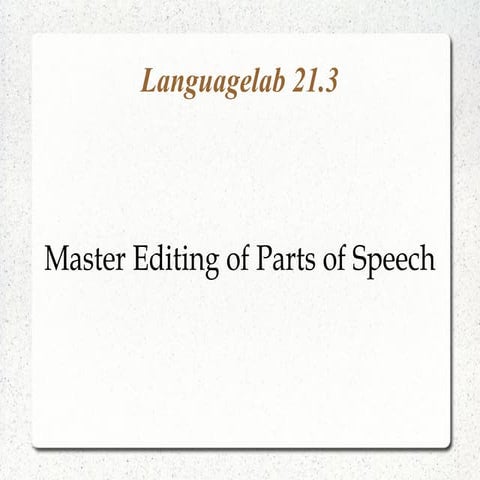 Languagelab 21.3 - Master Editing