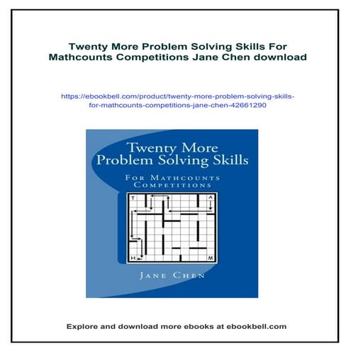 Twenty More Problem Solving Skills For Mathcounts Competitions Jane ...