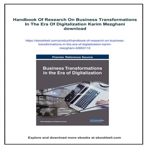 Handbook Of Research On Business Transformations In The Era Of Digitalization...