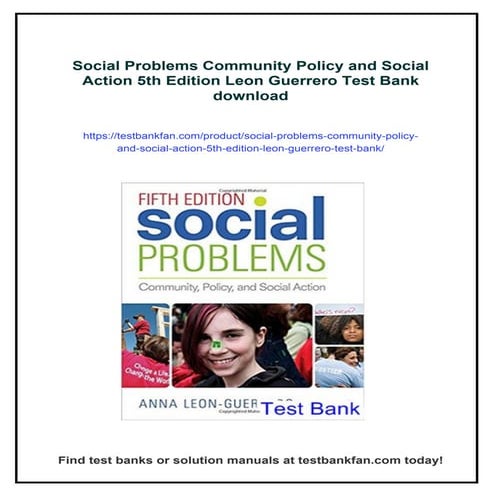 Social Problems Community Policy and Social Action 5th Edition Leon ...