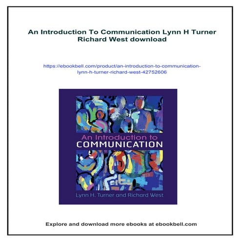 An Introduction To Communication Lynn H Turner Richard West