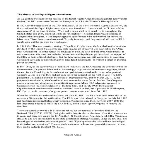 History Of The Equal Rights Amendment | PPT