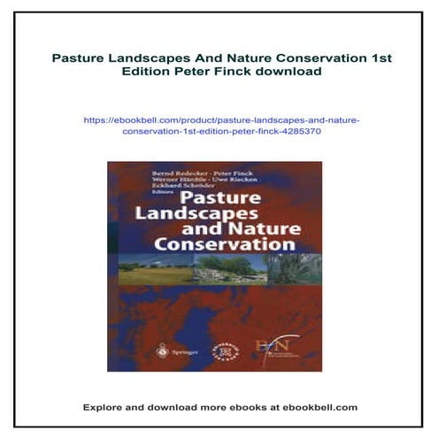 Pasture Landscapes And Nature Conservation 1st Edition Peter Finck
