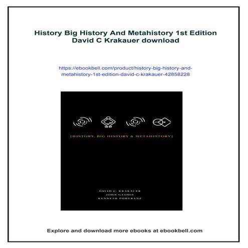 History Big History And Metahistory 1st Edition David C Krakauer | PDF