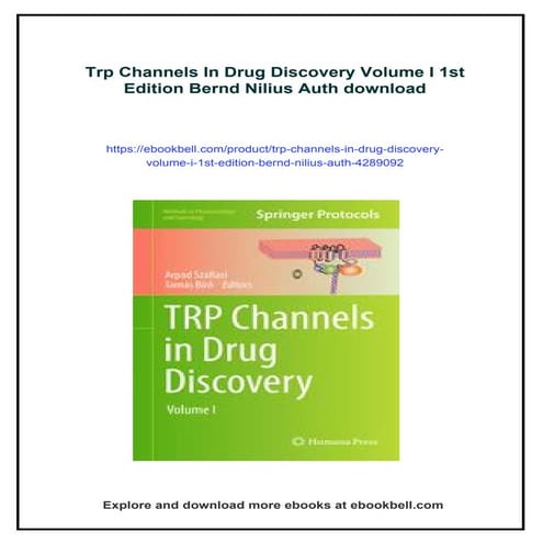 Trp Channels In Drug Discovery Volume I 1st Edition Bernd Nilius Auth